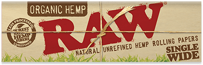 RAW Organic Hemp Single Width Rolling Papers (Number 8) x 50