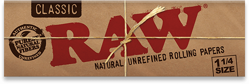 RAW 64 Hojas Classic 1 1/4 Width Rolling Papers - Double Pack x 24