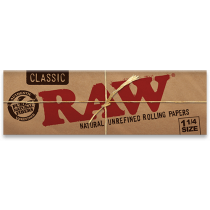 RAW 64 Hojas Classic 1 1/4 Width Rolling Papers - Double Pack x 24