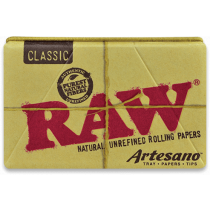 RAW Organic Hemp Artesano 1 1/4 Width Rolling Papers w/ Tips and Tray x 15