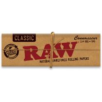 RAW Classic 1 1/4 Connoisseur Rolling Papers with Tips x 24