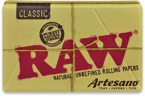 RAW Classic King Size Slim Artesano Rolling Papers with Tips and Tray x 15 