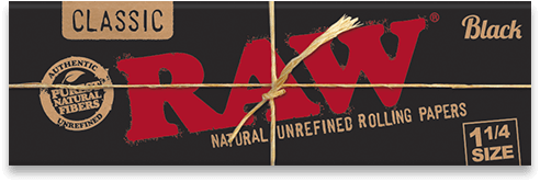 RAW Black 1 1/4 Rolling Papers x 24