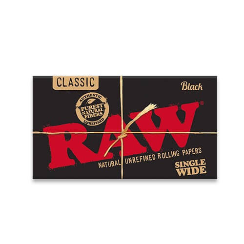 RAW Black Single Wide Rolling Papers x 50