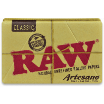 RAW Classic King Size Slim Artesano Rolling Papers with Tips and Tray x 15 