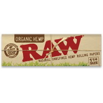 RAW Organic Hemp 1 1/4 Width Rolling Papers x 24