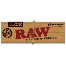 RAW Classic 1 1/4 Connoisseur Rolling Papers with Tips x 24